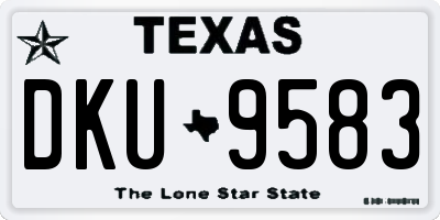 TX license plate DKU9583