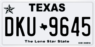 TX license plate DKU9645