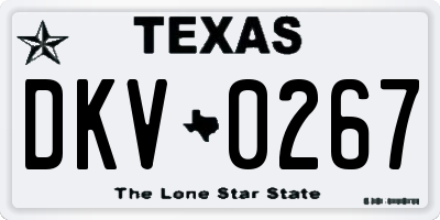 TX license plate DKV0267
