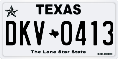 TX license plate DKV0413
