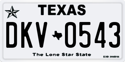 TX license plate DKV0543