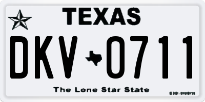 TX license plate DKV0711