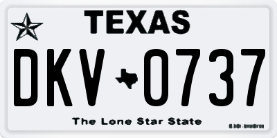 TX license plate DKV0737