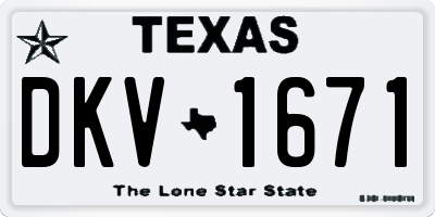 TX license plate DKV1671