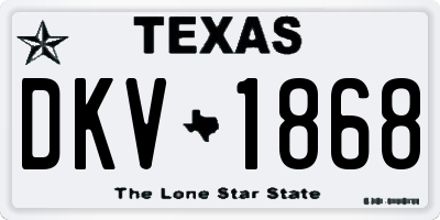 TX license plate DKV1868