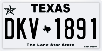 TX license plate DKV1891