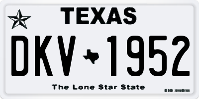 TX license plate DKV1952