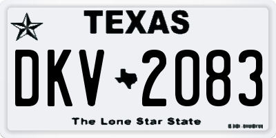 TX license plate DKV2083