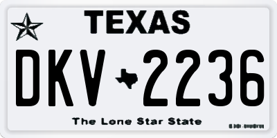 TX license plate DKV2236