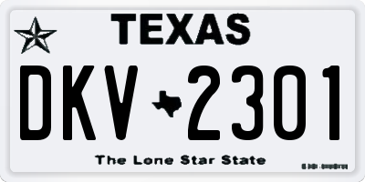 TX license plate DKV2301