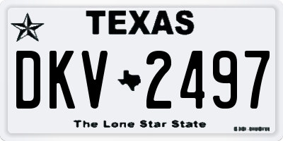 TX license plate DKV2497