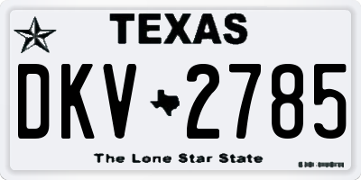 TX license plate DKV2785