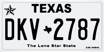 TX license plate DKV2787