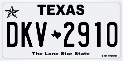 TX license plate DKV2910
