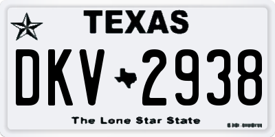 TX license plate DKV2938