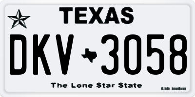 TX license plate DKV3058