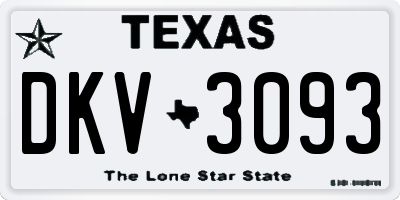 TX license plate DKV3093