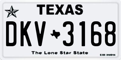 TX license plate DKV3168