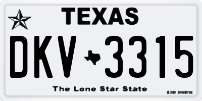 TX license plate DKV3315