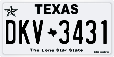 TX license plate DKV3431