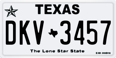 TX license plate DKV3457