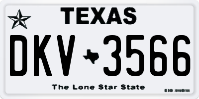 TX license plate DKV3566