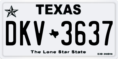 TX license plate DKV3637