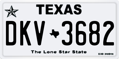 TX license plate DKV3682