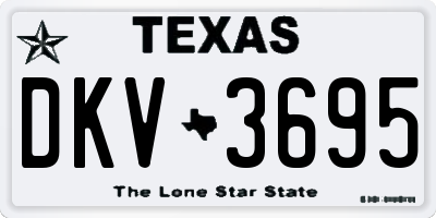 TX license plate DKV3695