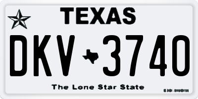 TX license plate DKV3740