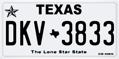 TX license plate DKV3833