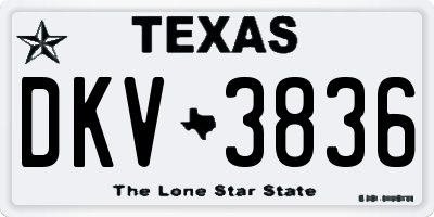 TX license plate DKV3836