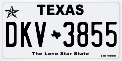 TX license plate DKV3855