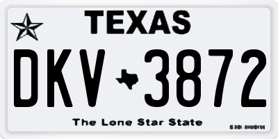 TX license plate DKV3872