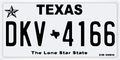 TX license plate DKV4166