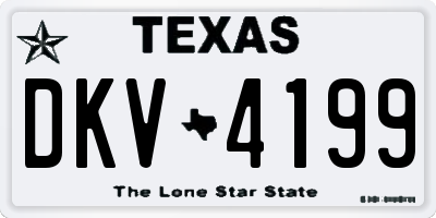 TX license plate DKV4199