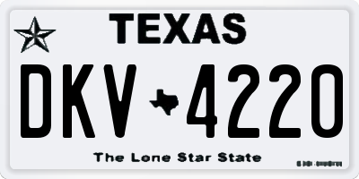 TX license plate DKV4220