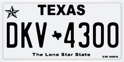 TX license plate DKV4300