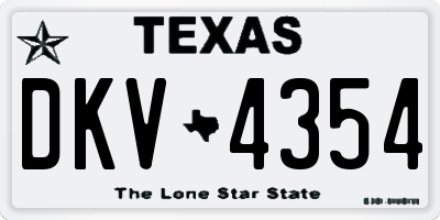 TX license plate DKV4354