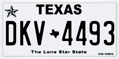 TX license plate DKV4493