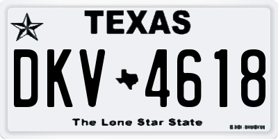 TX license plate DKV4618