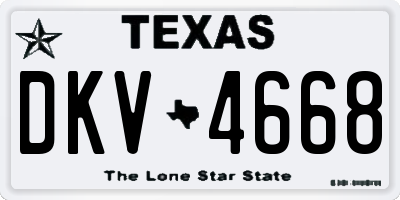 TX license plate DKV4668