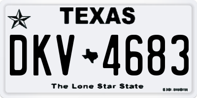TX license plate DKV4683