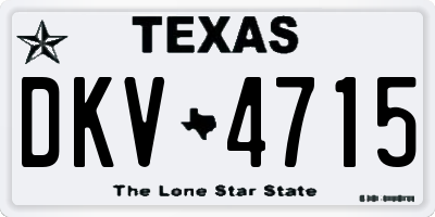 TX license plate DKV4715