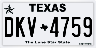 TX license plate DKV4759