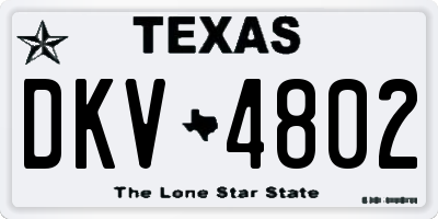 TX license plate DKV4802