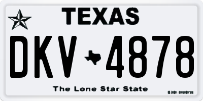 TX license plate DKV4878