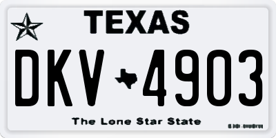 TX license plate DKV4903