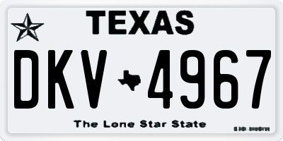 TX license plate DKV4967