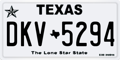TX license plate DKV5294